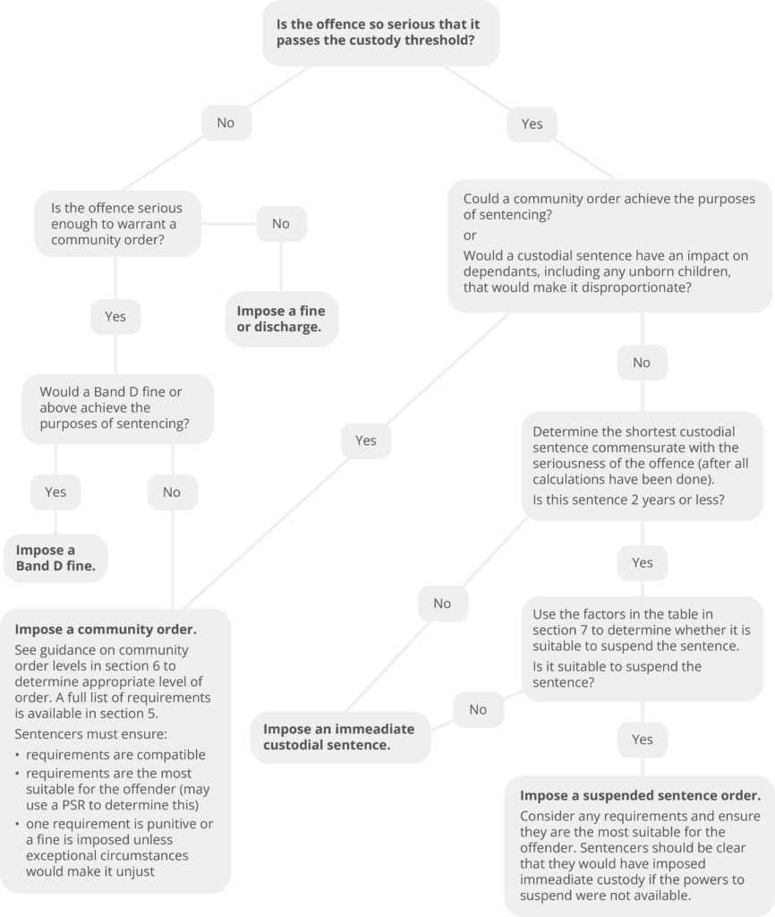 Imposition of community and custodial sentences guideline ...