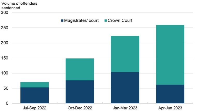 Non-fatal strangulation and suffocation – Statistical bulletin – Sentencing